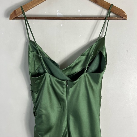 Billy J Monte Satin Slip Midi Dress - Olive Size 4 NWT Bridesmaid Weddin… - Picture 9 of 16